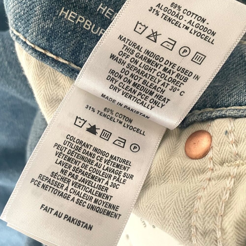 DL1961 Hepburn Wide Leg High Rise Jeans Womens 29 River Bank Lightweight - Picture 10 of 11